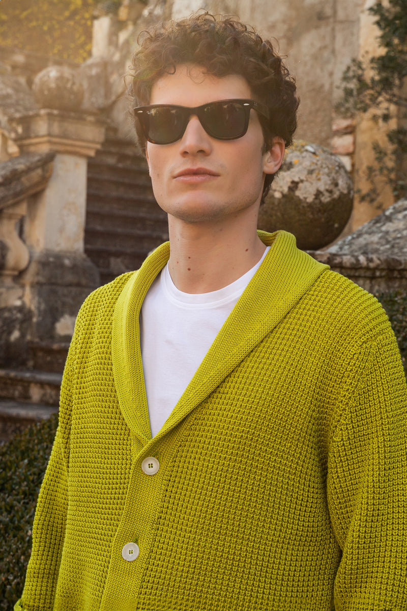 Cardigan punto perlato 100% Cotone