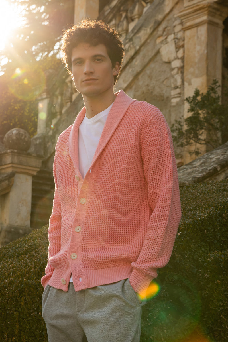 Cardigan punto perlato 100% Cotone