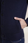 Cardigan con bottoni 100% Merino