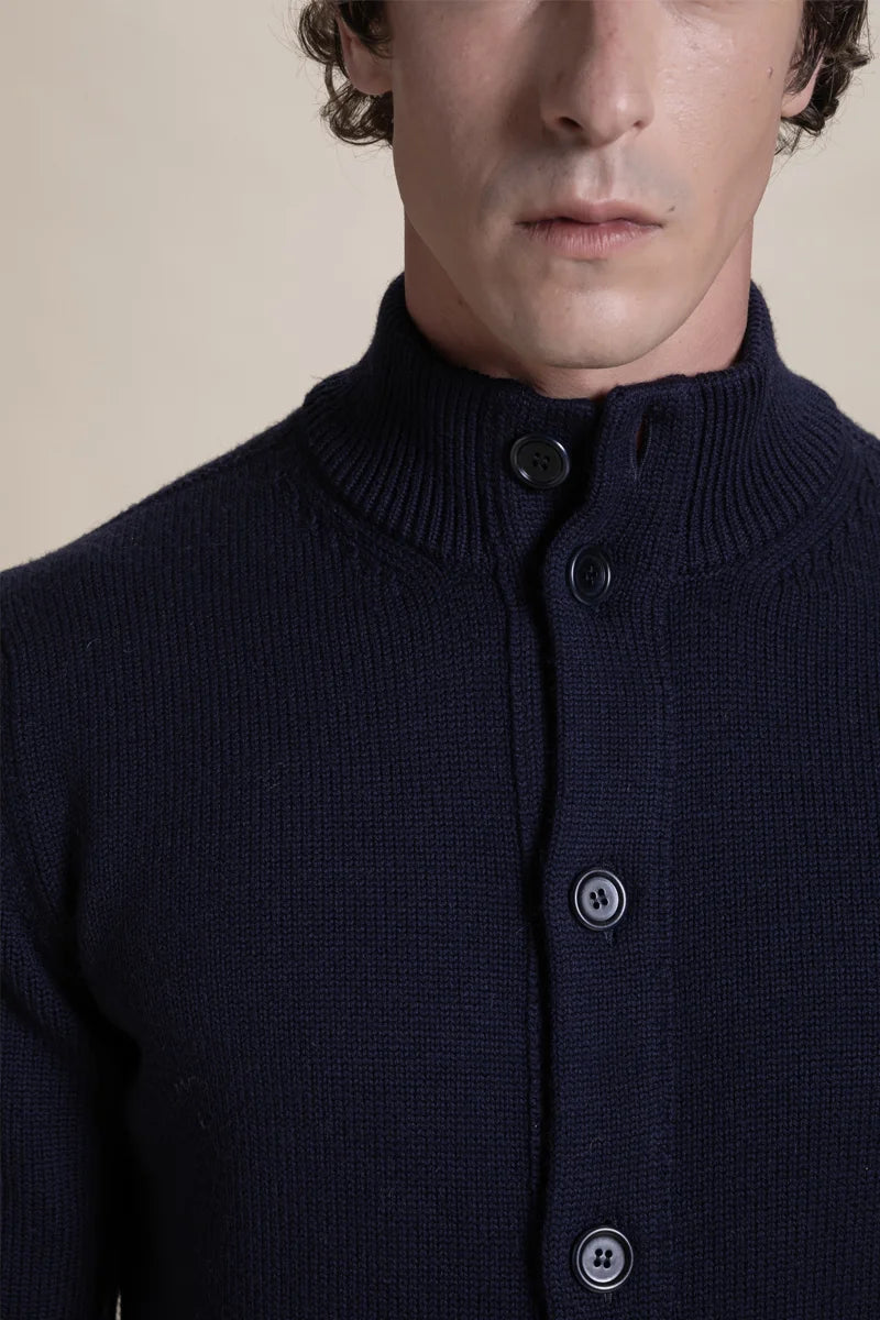 Cardigan con bottoni 100% Merino