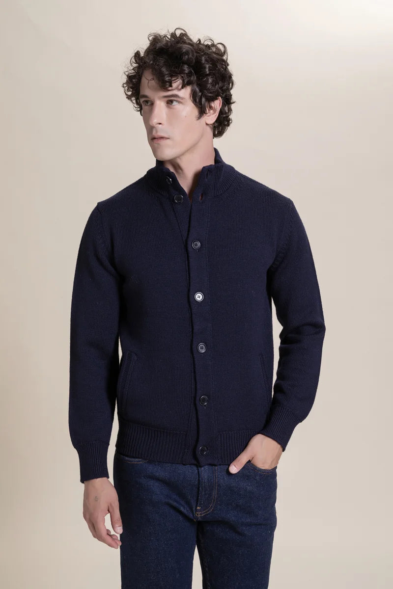 Cardigan con bottoni 100% Merino