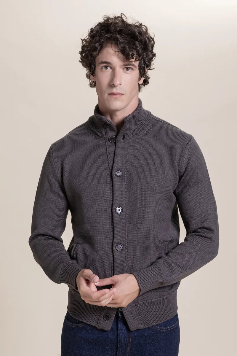 Cardigan con bottoni 100% Merino