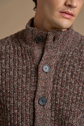 Cardigan con bottoni mouliné