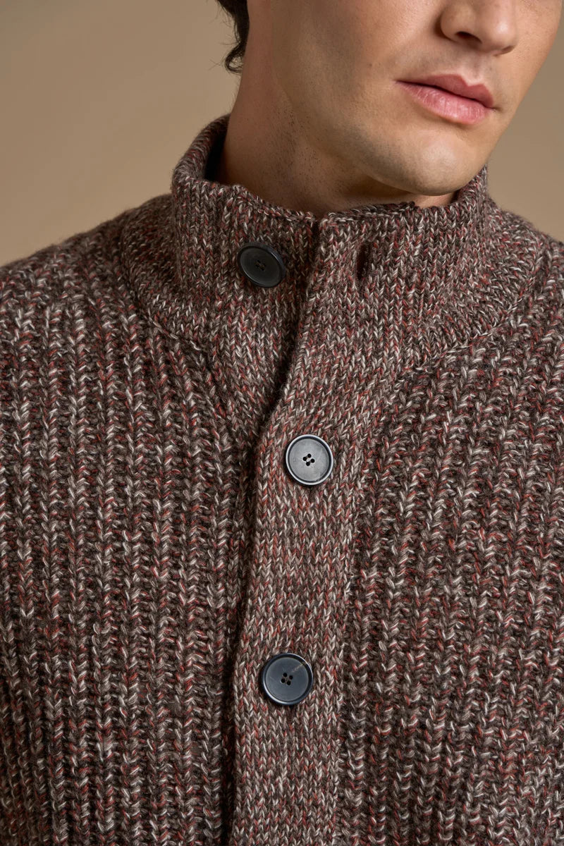 Cardigan con bottoni mouliné