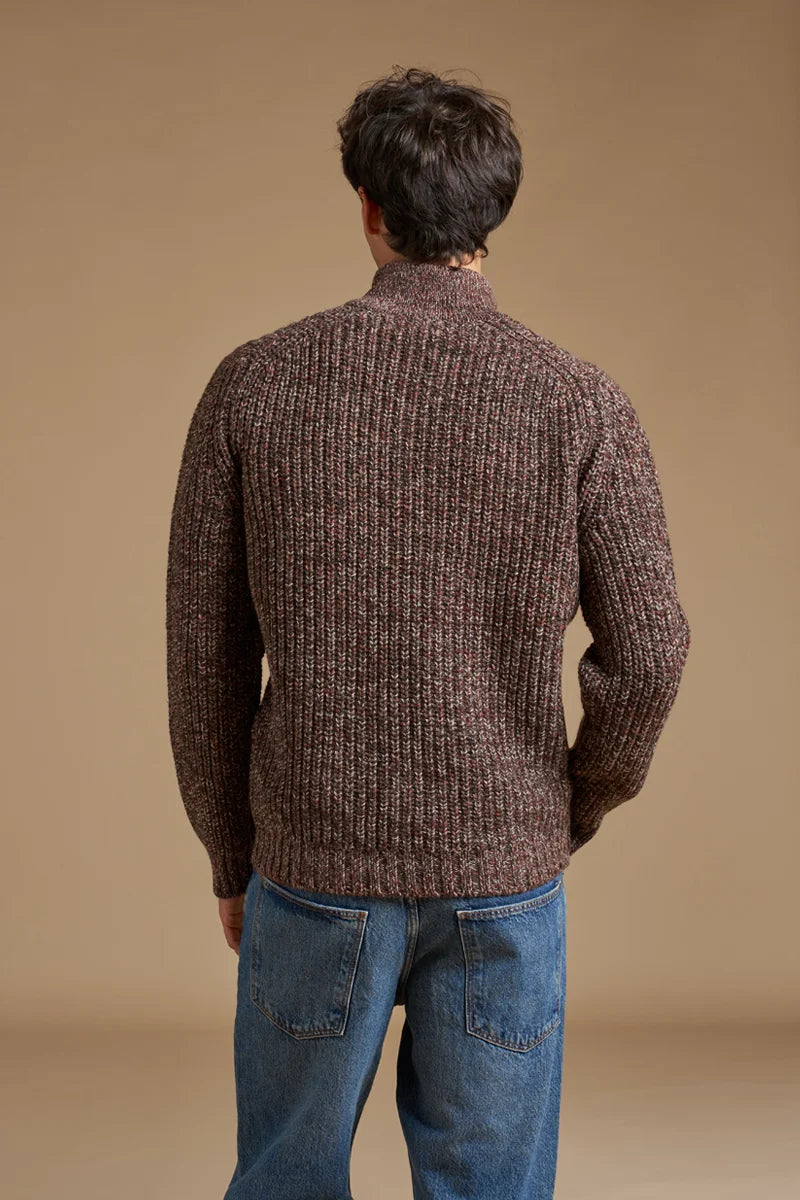 Cardigan con bottoni mouliné