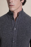 Cardigan con bottoni mouliné