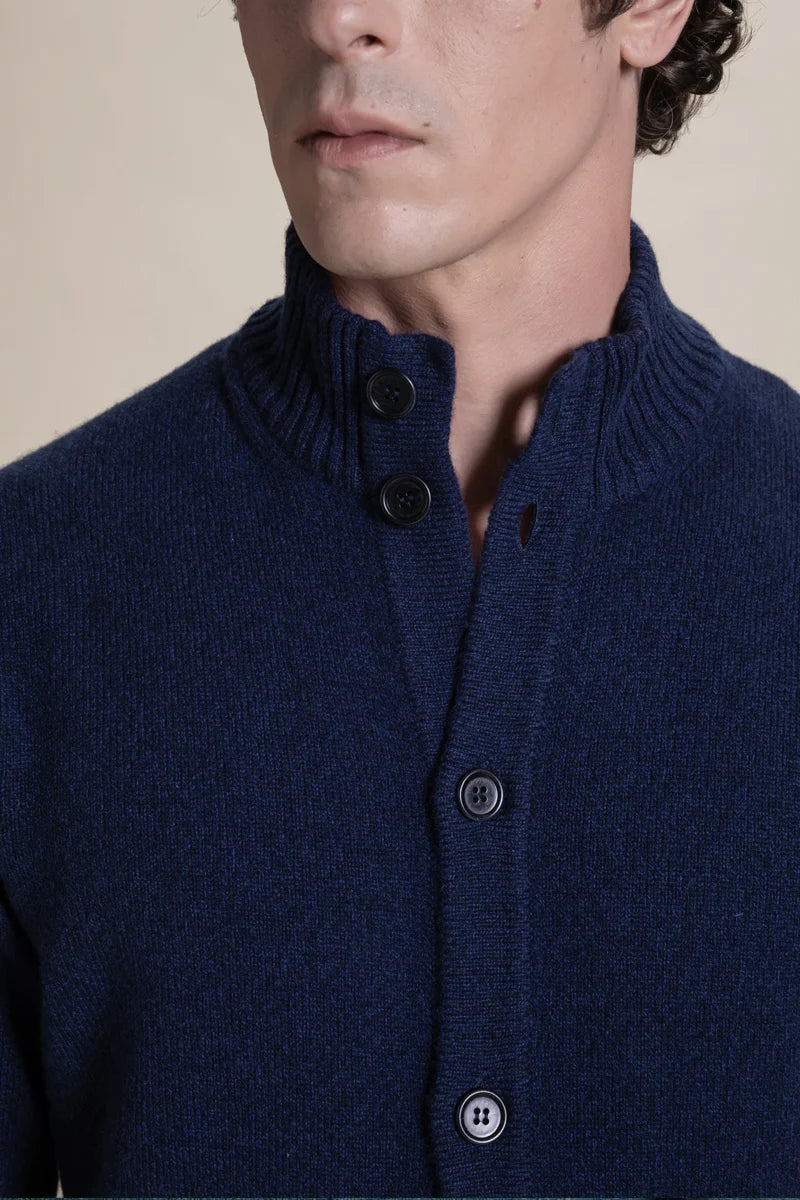 Cardigan con bottoni mouliné