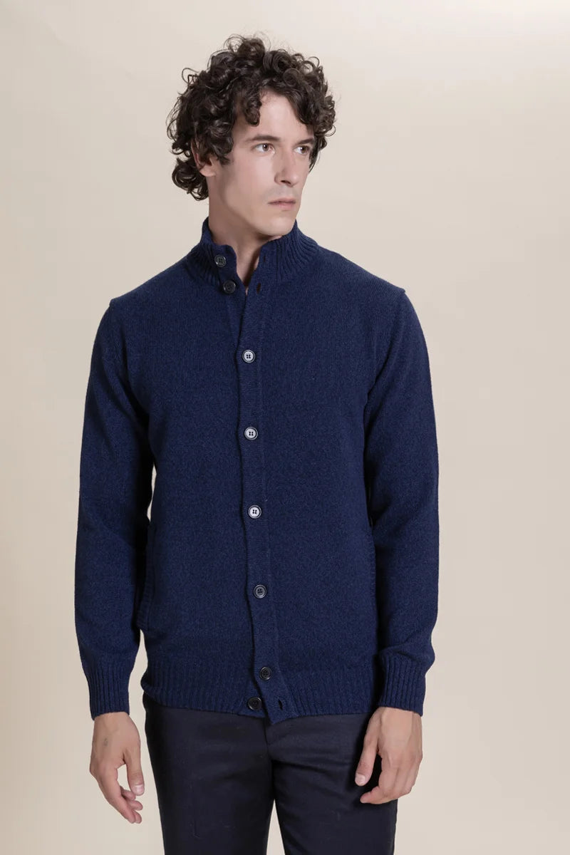Cardigan con bottoni mouliné