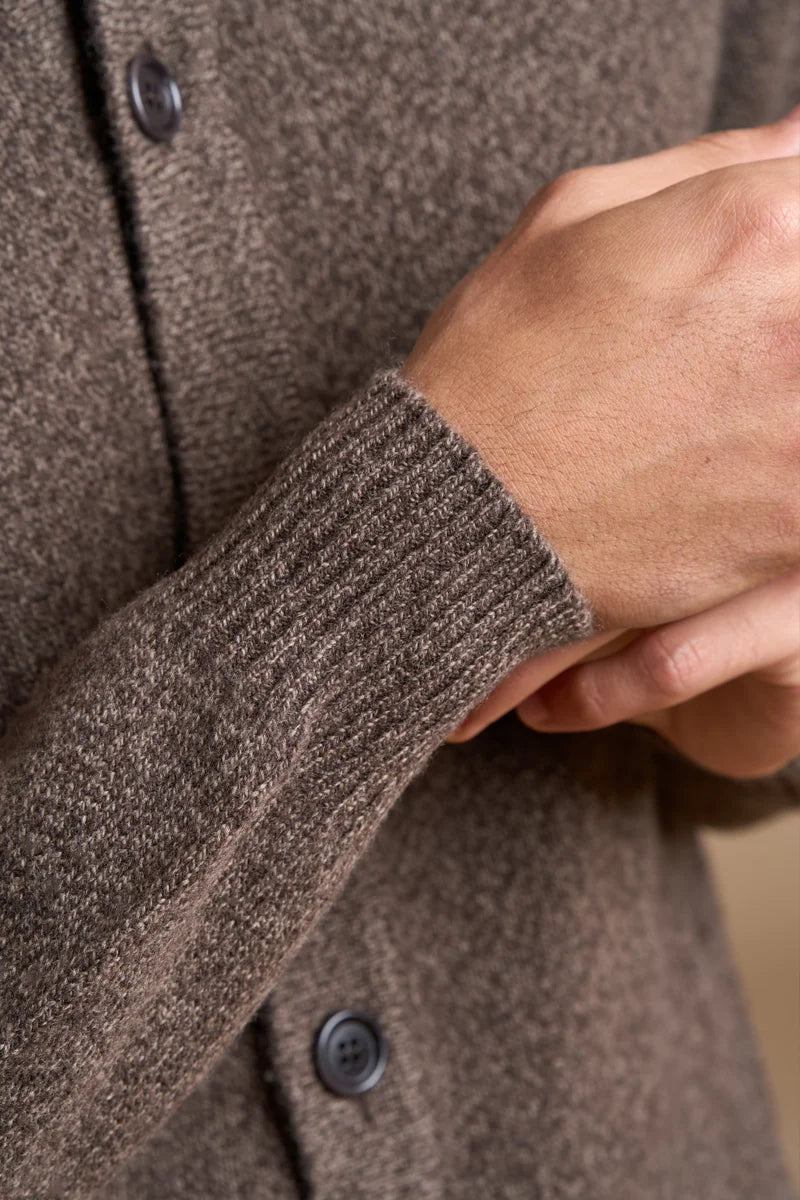 Cardigan con bottoni mouliné
