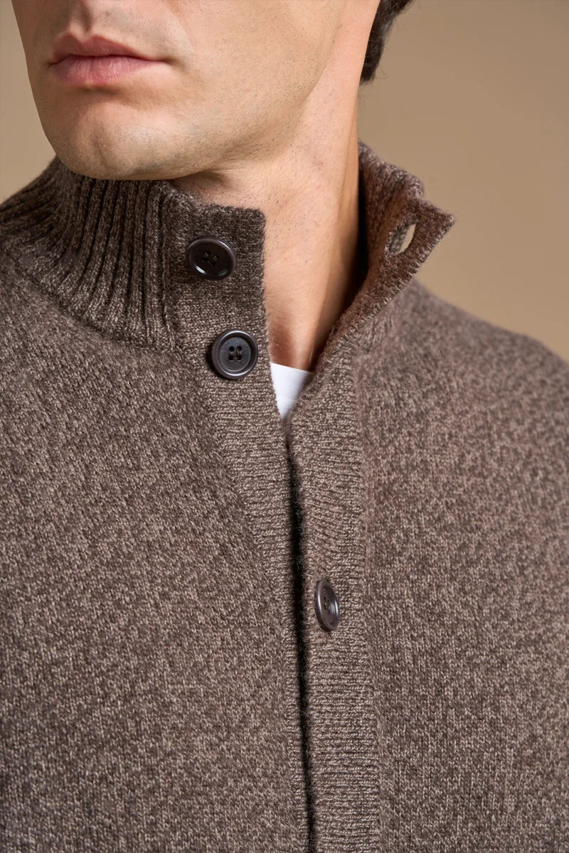 Cardigan con bottoni mouliné