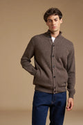 Cardigan con bottoni mouliné