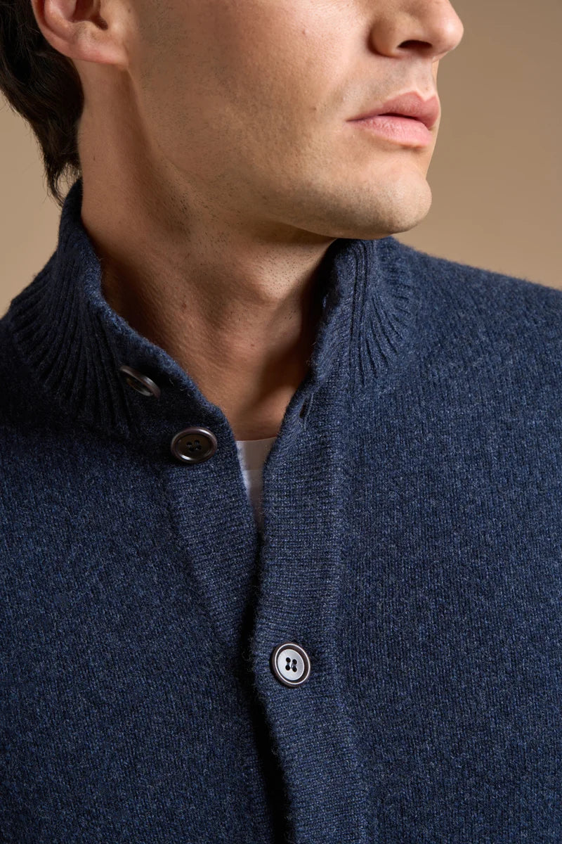 Cardigan con bottoni mouliné