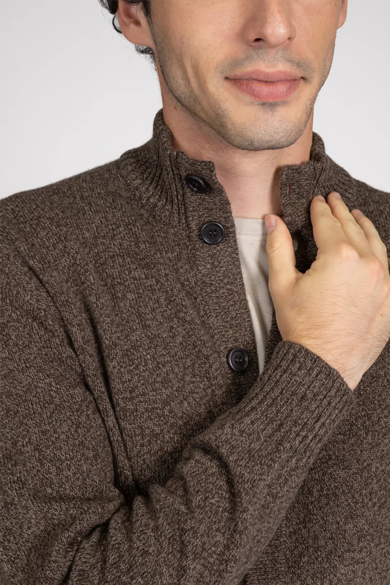 Cardigan con bottoni mouliné