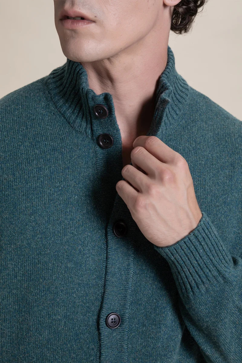 Cardigan con bottoni mouliné