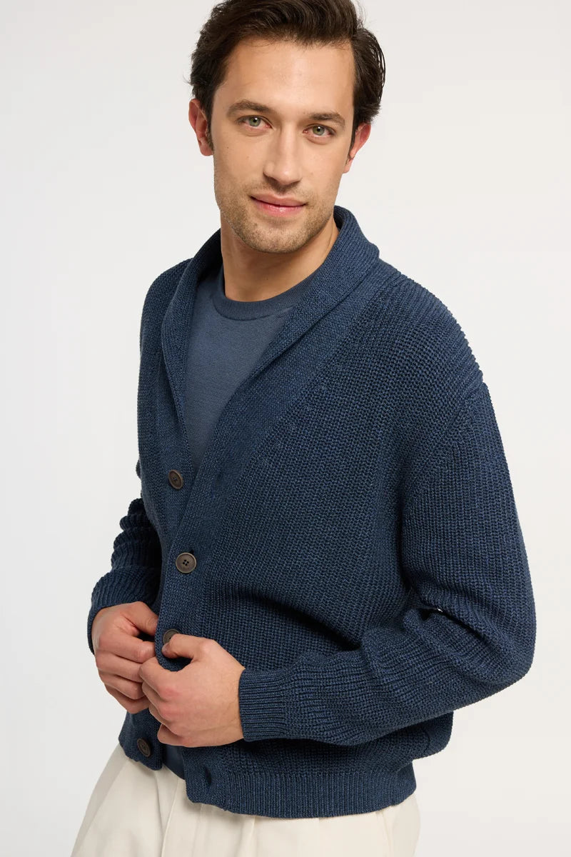 Cardigan sciallato "Luxury Denim"