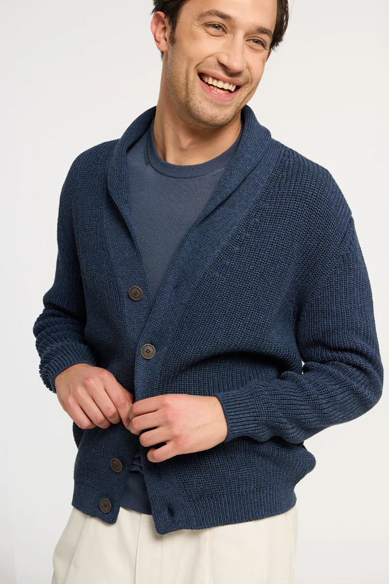 Cardigan sciallato "Luxury Denim"