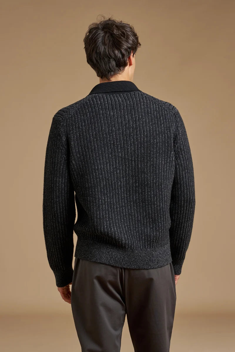 Cardigan con colletto a camicia