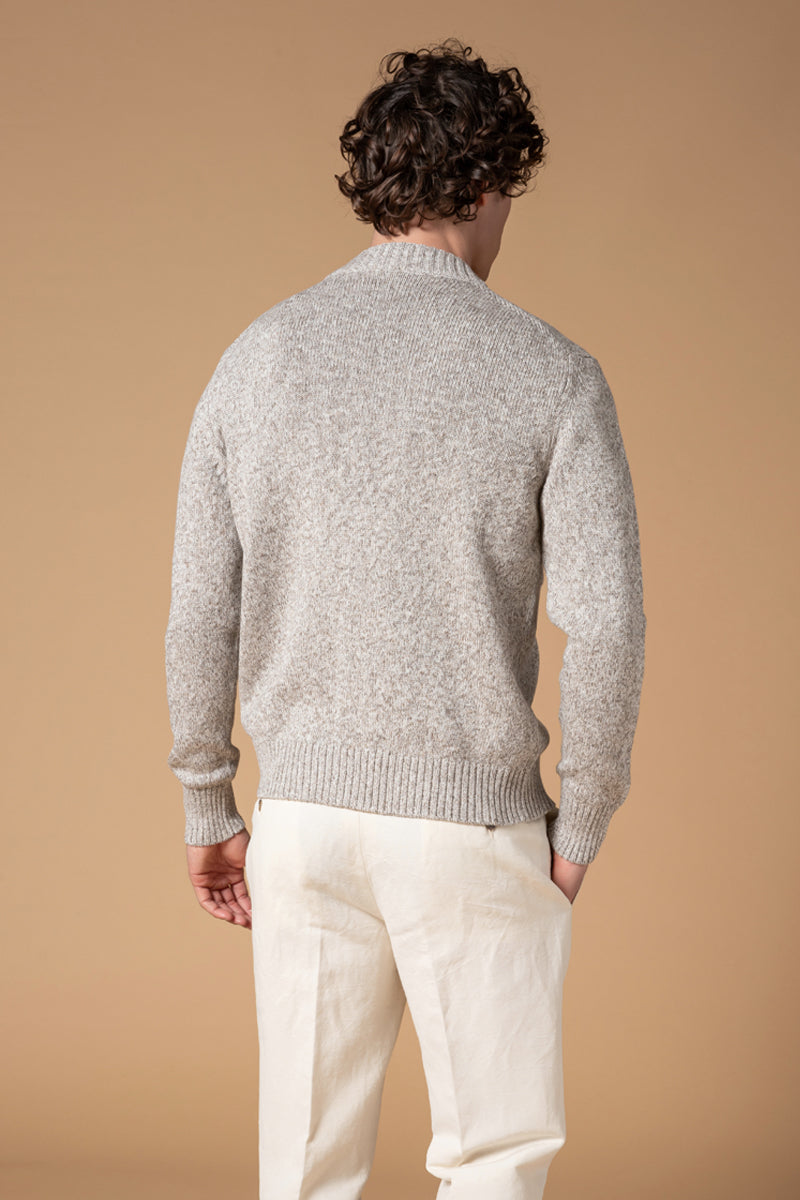 Cardigan mouliné Cotone Seta