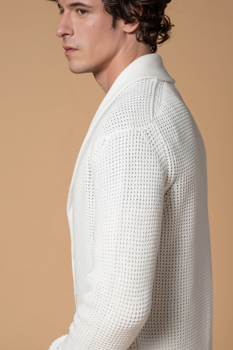 Cardigan punto perlato 100% Cotone