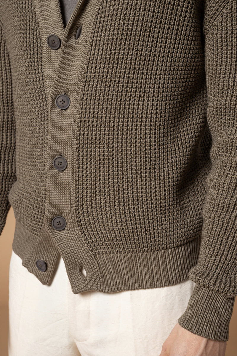 Cardigan punto perlato 100% Cotone