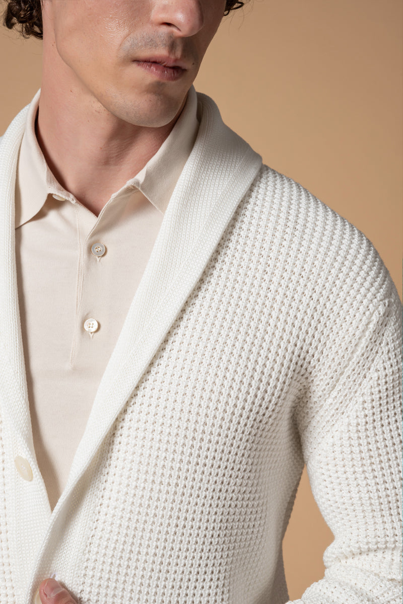 Cardigan punto perlato 100% Cotone