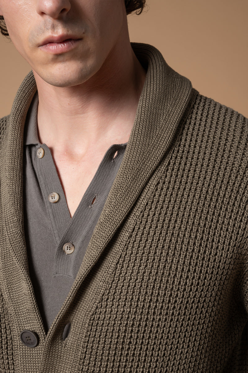 Cardigan punto perlato 100% Cotone