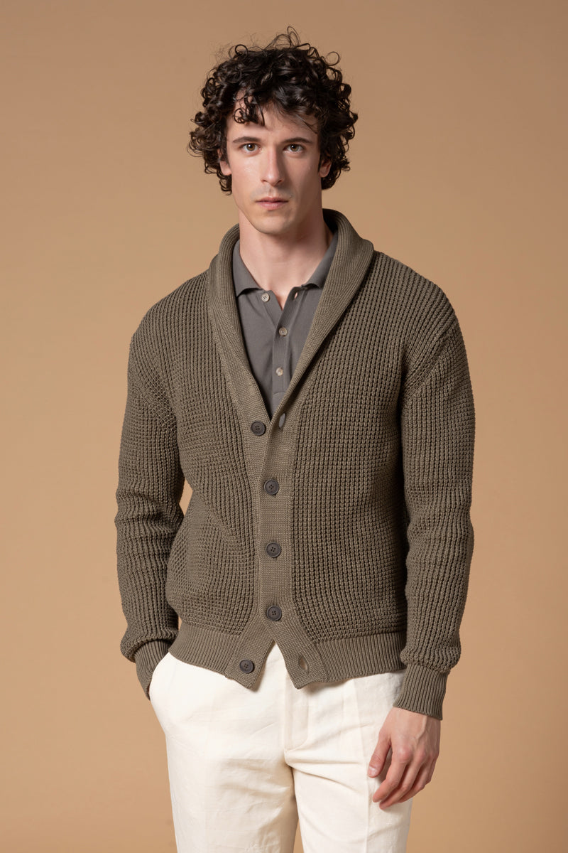 Cardigan punto perlato 100% Cotone