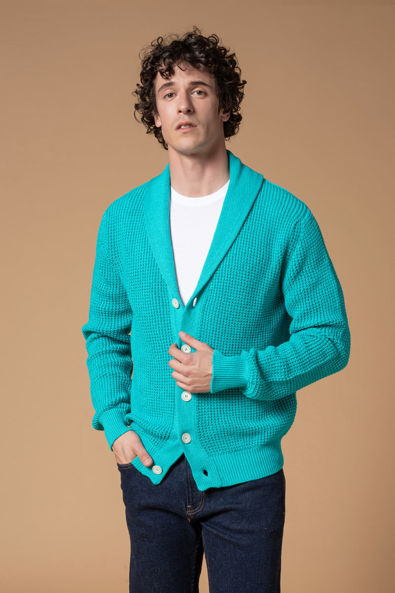 Cardigan punto perlato 100% Cotone