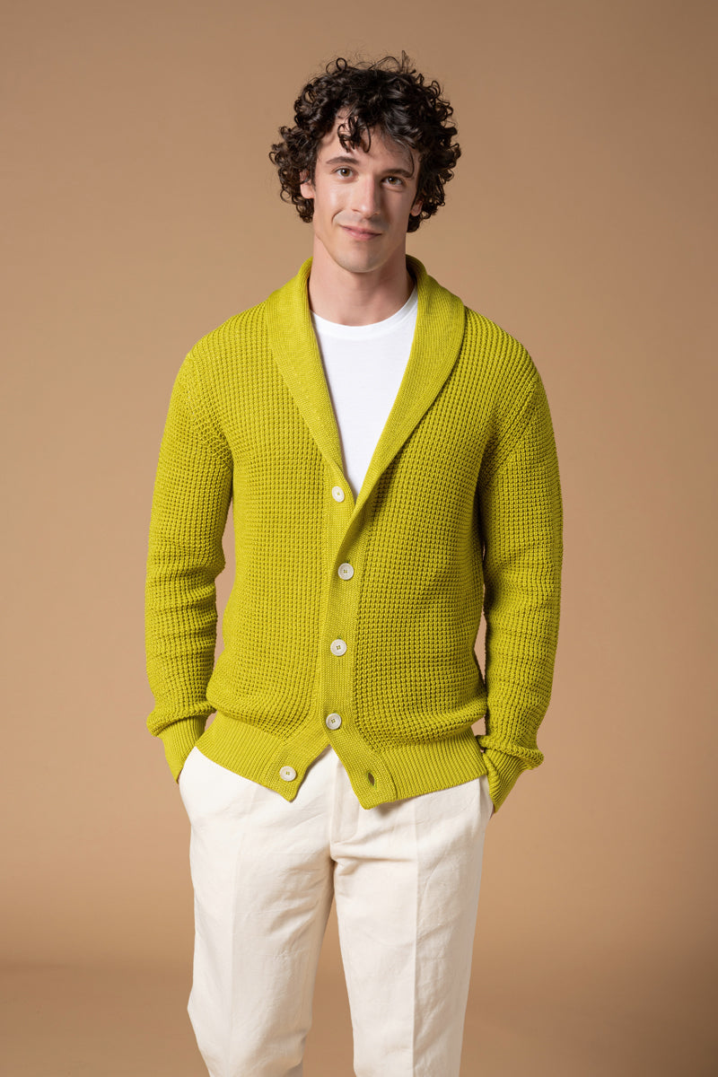 Cardigan punto perlato 100% Cotone
