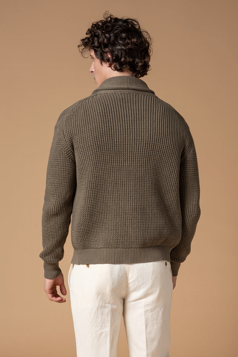 Cardigan punto perlato 100% Cotone