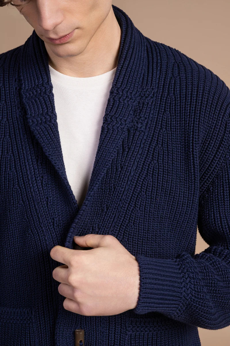 Cardigan collo sciallato