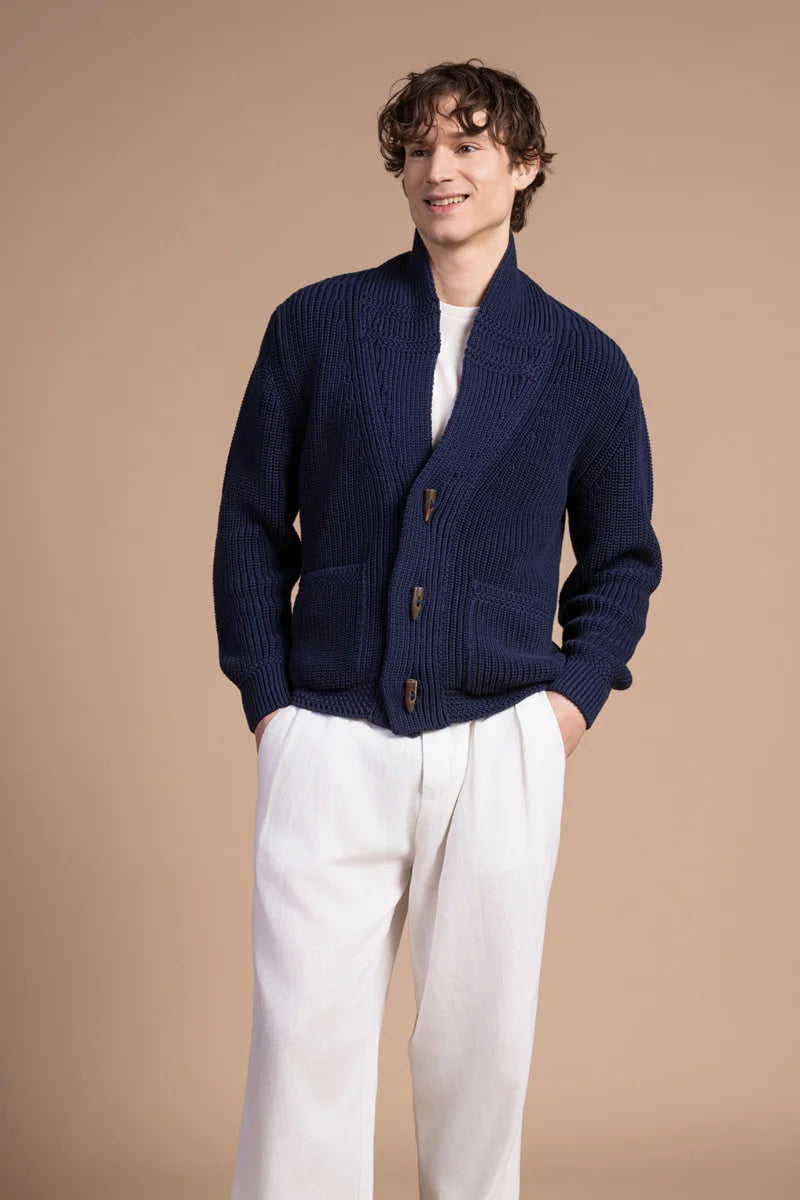 Cardigan collo sciallato