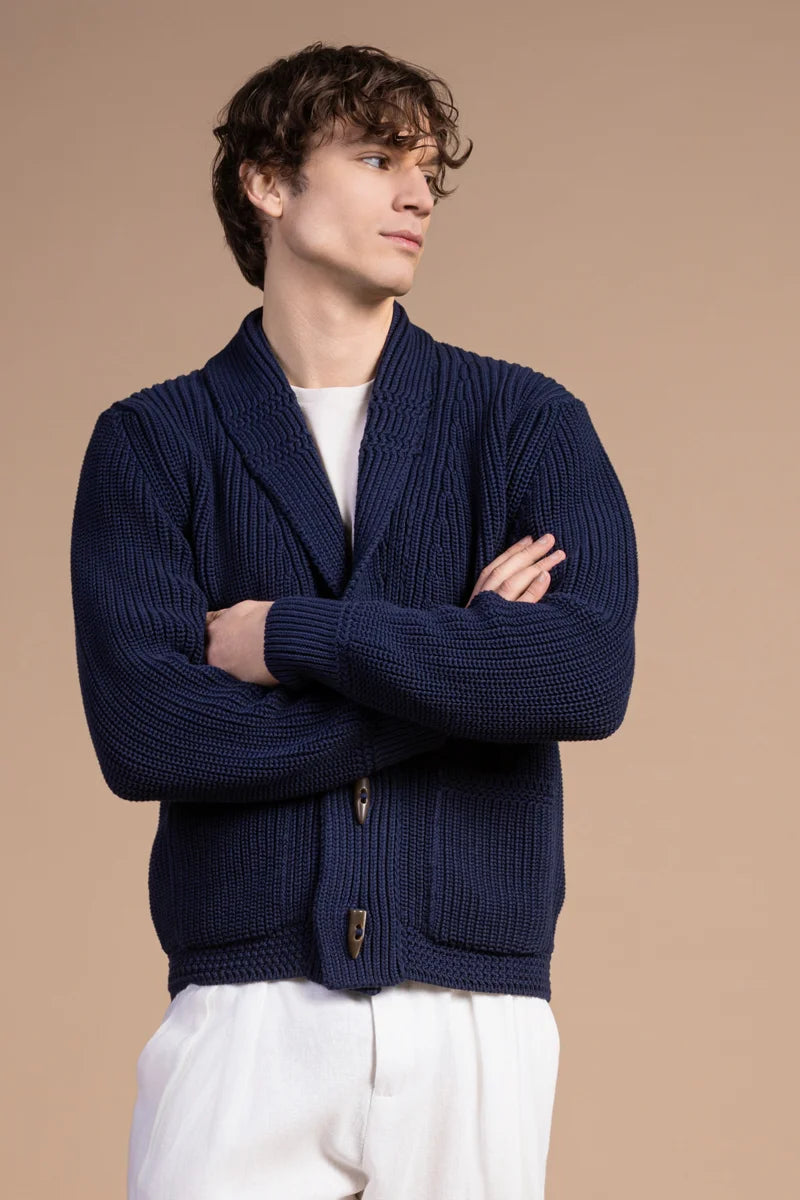 Cardigan collo sciallato