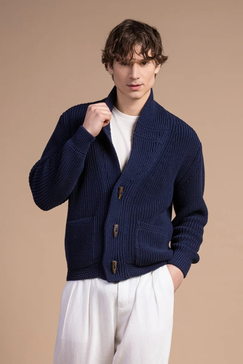 Cardigan collo sciallato