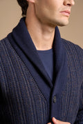 Cardigan sciallato moulinè 100% Lana