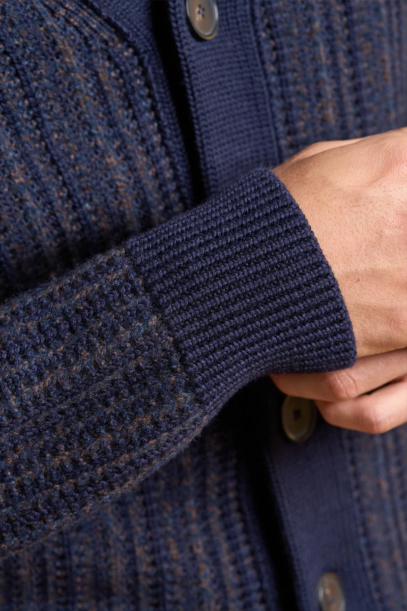 Cardigan sciallato moulinè 100% Lana