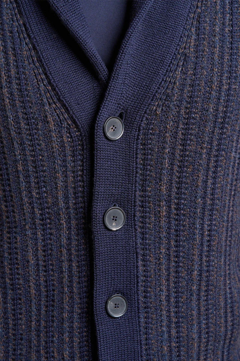 Cardigan sciallato moulinè 100% Lana