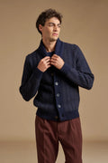 Cardigan sciallato moulinè 100% Lana