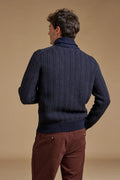 Cardigan sciallato moulinè 100% Lana