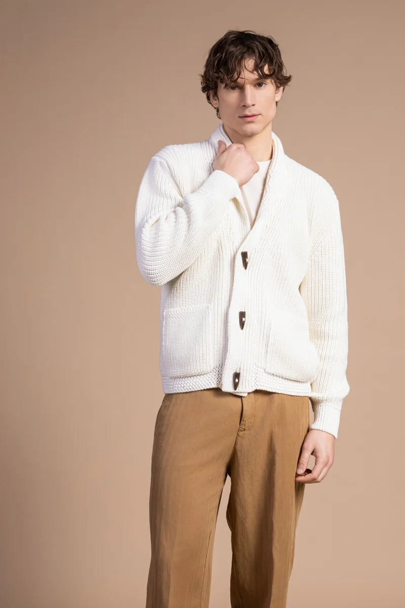 Cardigan collo sciallato