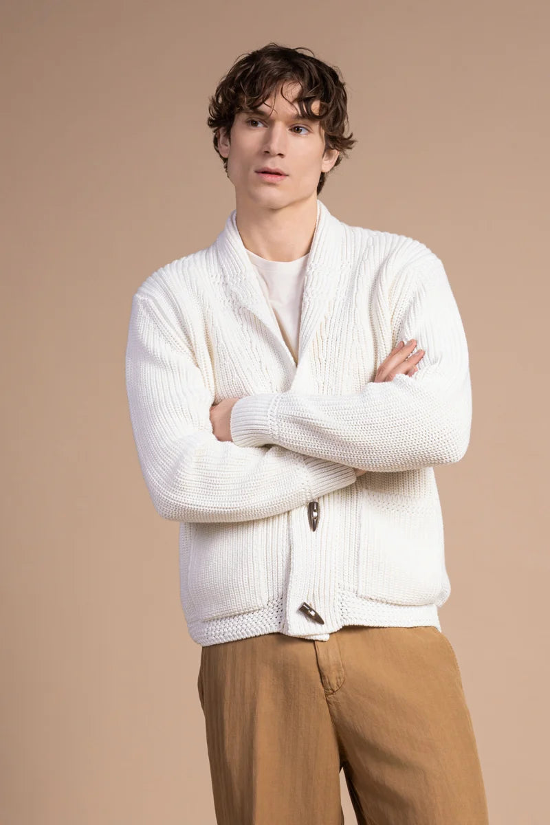 Cardigan collo sciallato