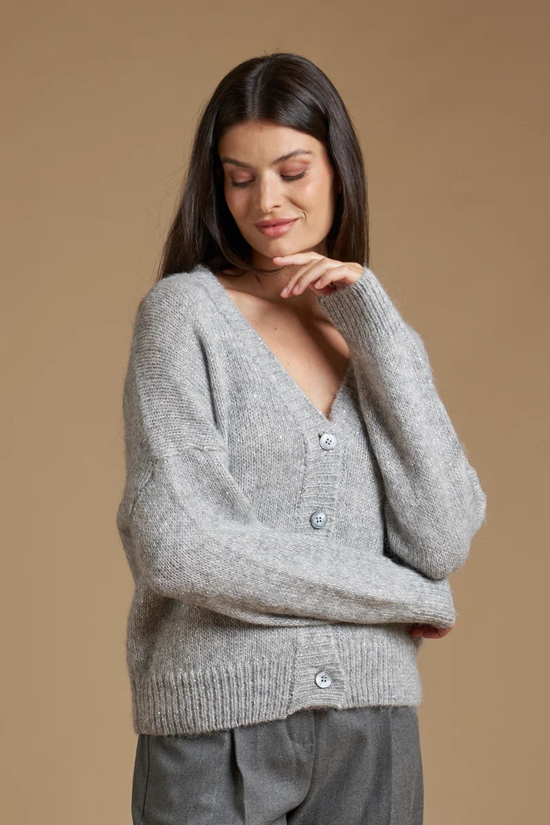 Cardigan con micro pailettes