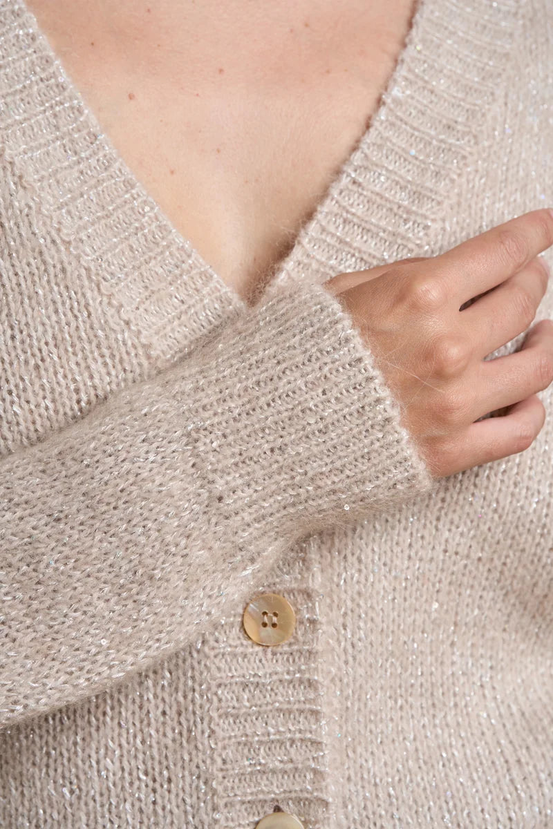 Cardigan con micro pailettes