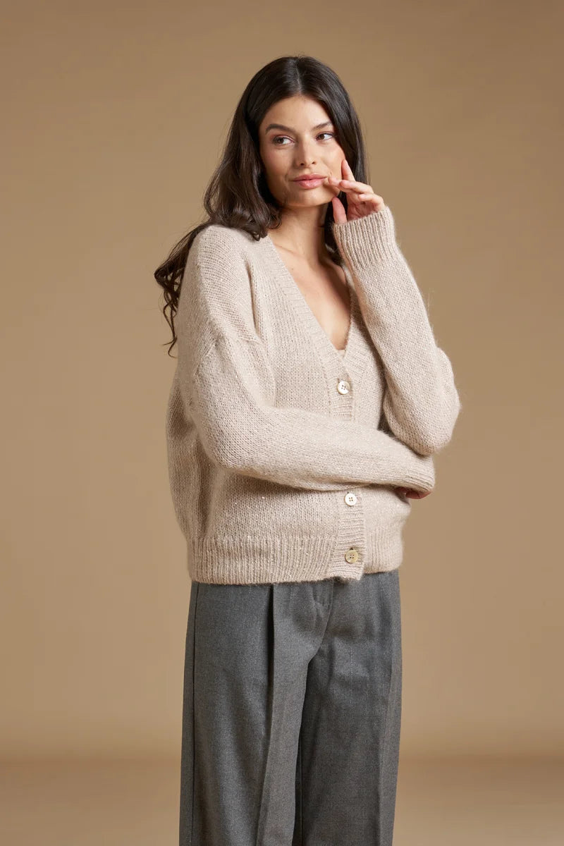 Cardigan con micro pailettes