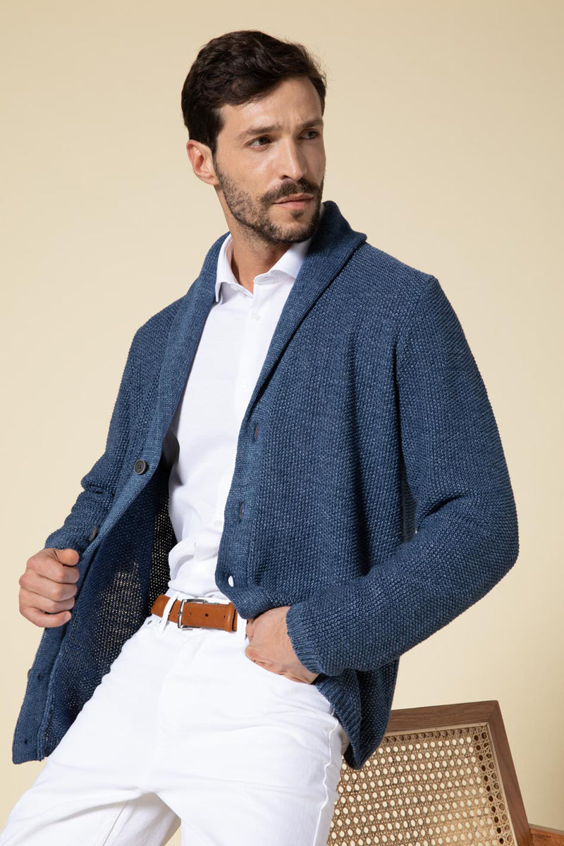 "Charles" cardigan 100% Lino