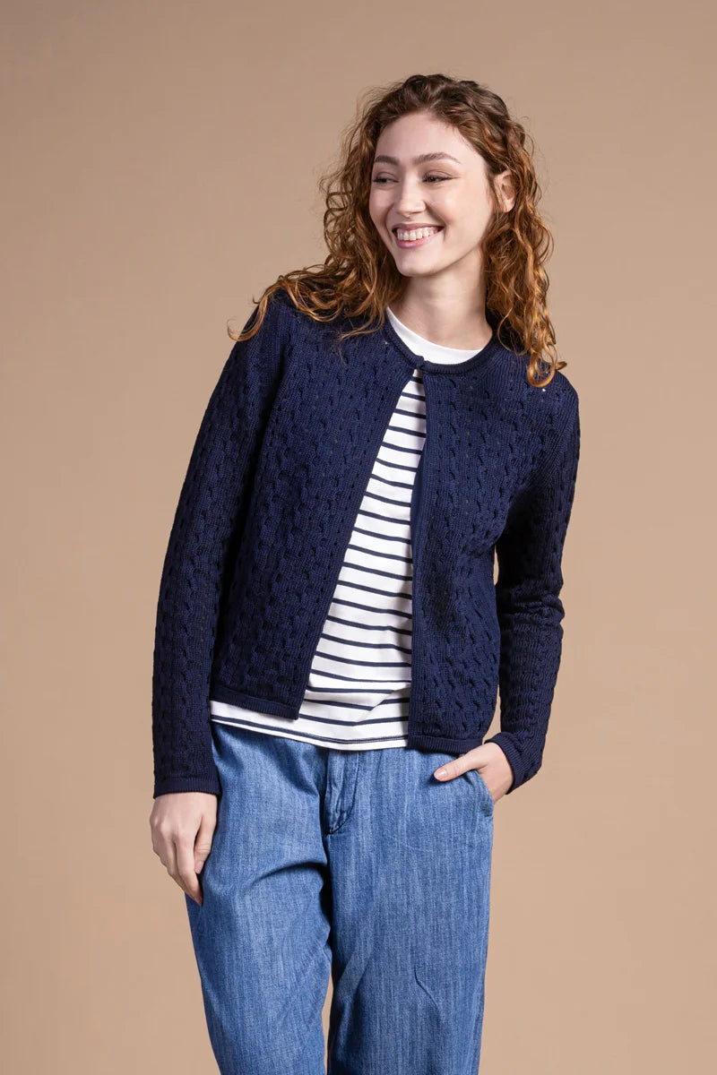 Cardigan punto mosso