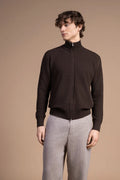 Fullzip testurizzato in Lana Merino