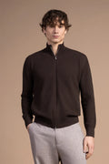 Fullzip testurizzato in Lana Merino