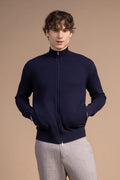 Fullzip testurizzato in Lana Merino