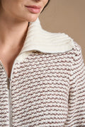 Full zip Jacquard Alpaca blend